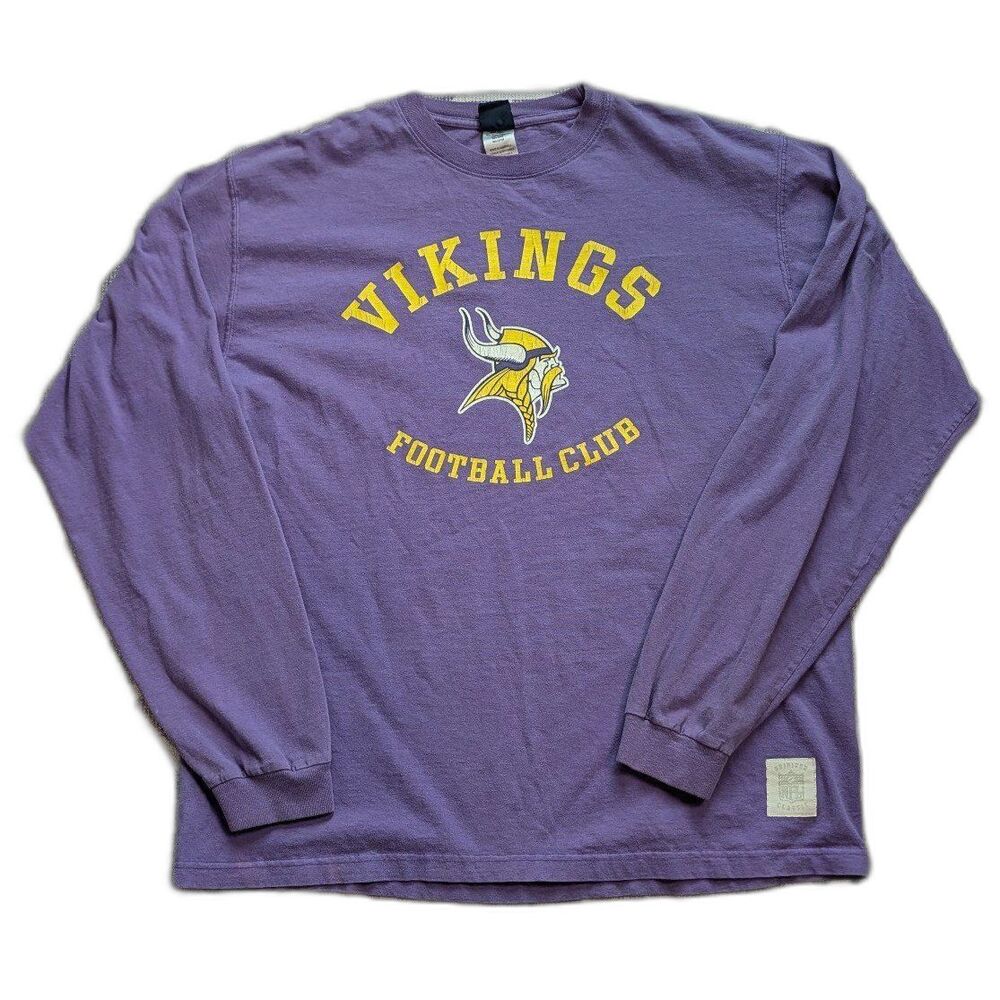Vintage Reebok NFL Gridiron Classic Minnesota Vikings Football Club LS Shirt LG